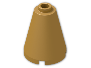 LEGO® Brick: Cone 2 x 2 x 2 with Hollow Stud Open 3942c | Color: Warm Gold