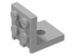 LEGO® Brick: Bracket 2 x 2 - 2 x 2 Up 3956 | Color: Medium Stone Grey