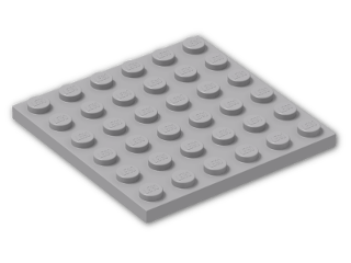 LEGO® Brick: Plate 6 x 6 3958 | Color: Medium Stone Grey