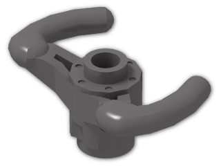 LEGO® Stein: Technic Steering Wheel Yoke with Reduced Axle Hole and Open Stud 40001 | Farbe: Dark Stone Grey
