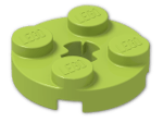 LEGO® Stein: Plate 2 x 2 Round with Axlehole Type 2 4032b | Farbe: Bright Yellowish Green