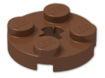 LEGO® Brick: Plate 2 x 2 Round with Axlehole Type 2 4032b | Color: Reddish Brown