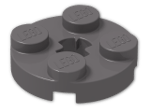 LEGO® Stein: Plate 2 x 2 Round with Axlehole Type 2 4032b | Farbe: Dark Stone Grey