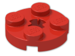 LEGO® Brick: Plate 2 x 2 Round with Axlehole Type 2 4032b | Color: Bright Red