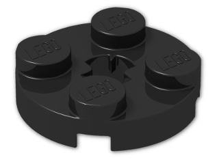 LEGO® Brick: Plate 2 x 2 Round with Axlehole Type 2 4032b | Color: Black