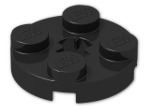 LEGO® Stein: Plate 2 x 2 Round with Axlehole Type 2 4032b | Farbe: Black