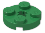LEGO® Brick: Plate 2 x 2 Round with Axlehole Type 2 4032b | Color: Dark Green
