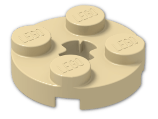 LEGO® Brick: Plate 2 x 2 Round with Axlehole Type 2 4032b | Color: Brick Yellow