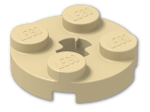 LEGO® Brick: Plate 2 x 2 Round with Axlehole Type 2 4032b | Color: Brick Yellow