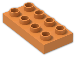 LEGO® Brick: Duplo Plate 2 x 4 40666 | Color: Bright Orange