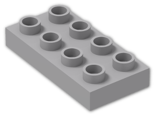 LEGO® Brick: Duplo Plate 2 x 4 40666 | Color: Medium Stone Grey