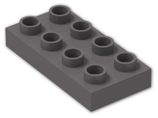 LEGO® Brick: Duplo Plate 2 x 4 40666 | Color: Dark Stone Grey