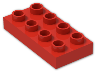 LEGO® Brick: Duplo Plate 2 x 4 40666 | Color: Bright Red