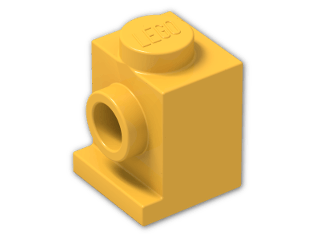 LEGO® Brick: Brick 1 x 1 with Headlight 4070 | Color: Flame Yellowish Orange