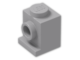 LEGO® Brick: Brick 1 x 1 with Headlight 4070 | Color: Medium Stone Grey