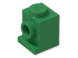 LEGO® Brick: Brick 1 x 1 with Headlight 4070 | Color: Dark Green