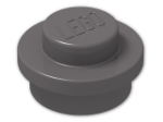 LEGO® Brick: Plate 1 x 1 Round 4073 | Color: Dark Stone Grey