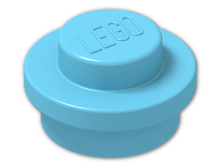 LEGO® Stein: Plate 1 x 1 Round 4073 | Farbe: Medium Azur