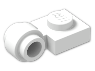 LEGO® Brick: Plate 1 x 1 with Clip Light Type 2 4081b | Color: White