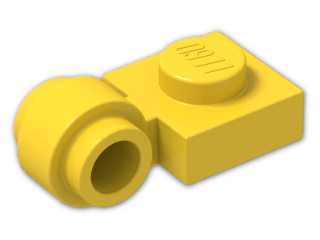 LEGO® Brick: Plate 1 x 1 with Clip Light Type 2 4081b | Color: Bright Yellow