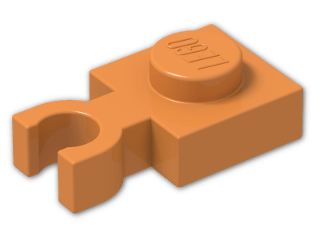 LEGO® Brick: Plate 1 x 1 with Clip Vertical (Thin U-Clip) 4085b | Color: Bright Orange