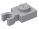 LEGO® Brick: Plate 1 x 1 with Clip Vertical (Thin U-Clip) 4085b | Color: Medium Stone Grey