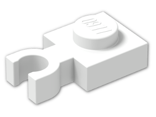 LEGO® Brick: Plate 1 x 1 with Clip Vertical (Thin U-Clip) 4085b | Color: White