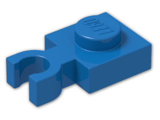 LEGO® Stein: Plate 1 x 1 with Clip Vertical (Thin U-Clip) 4085b | Farbe: Bright Blue