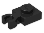 LEGO® Stein: Plate 1 x 1 with Clip Vertical (Thin U-Clip) 4085b | Farbe: Black