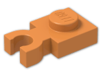 LEGO® Stein: Plate 1 x 1 with Clip Vertical (Thick U-Clip) 4085c | Farbe: Bright Orange