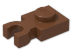 LEGO® Brick: Plate 1 x 1 with Clip Vertical (Thick U-Clip) 4085c | Color: Reddish Brown