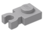 LEGO® Stein: Plate 1 x 1 with Clip Vertical (Thick U-Clip) 4085c | Farbe: Medium Stone Grey