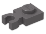 LEGO® Stein: Plate 1 x 1 with Clip Vertical (Thick U-Clip) 4085c | Farbe: Dark Stone Grey