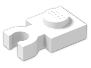 LEGO® Brick: Plate 1 x 1 with Clip Vertical (Thick U-Clip) 4085c | Color: White