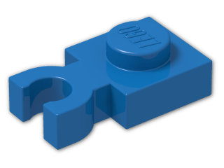 LEGO® Brick: Plate 1 x 1 with Clip Vertical (Thick U-Clip) 4085c | Color: Bright Blue
