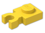 LEGO® Brick: Plate 1 x 1 with Clip Vertical (Thick U-Clip) 4085c | Color: Bright Yellow
