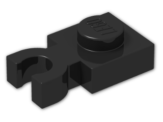 LEGO® Stein: Plate 1 x 1 with Clip Vertical (Thick U-Clip) 4085c | Farbe: Black