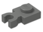 LEGO® Brick: Plate 1 x 1 with Clip Vertical (Thick U-Clip) 4085c | Color: Dark Grey