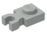 LEGO® Stein: Plate 1 x 1 with Clip Vertical (Thick U-Clip) 4085c | Farbe: Grey