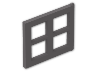 LEGO® Brick: Window 2 x 4 x 3 Pane 4133 | Color: Dark Stone Grey