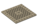 LEGO® Brick: Plate 8 x 8 with Grille and Hole 4151b | Color: Sand Yellow