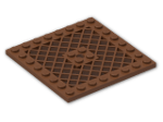 LEGO® Brick: Plate 8 x 8 with Grille and Hole 4151b | Color: Reddish Brown