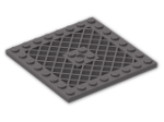 LEGO® Brick: Plate 8 x 8 with Grille and Hole 4151b | Color: Dark Stone Grey