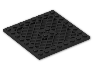 LEGO® Brick: Plate 8 x 8 with Grille and Hole 4151b | Color: Black