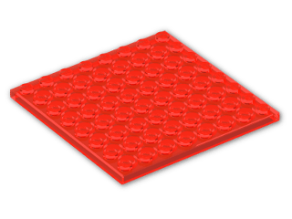LEGO® Brick: Plate 8 x 8 41539 | Color: Transparent Fluorescent Reddish Orange