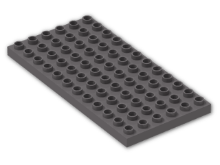 LEGO® Brick: Duplo Plate 6 x 12 4196 | Color: Dark Stone Grey