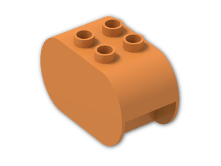 LEGO® Brick: Duplo Brick 2 x 4 x 2 with Rounded Ends 4198 | Color: Bright Orange