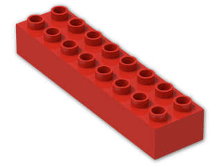 LEGO® Brick: Duplo Brick 2 x 8 4199 | Color: Bright Red