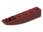 LEGO® Brick: Slope Brick Curved 6 x 1 Inverted 42023 | Color: New Dark Red