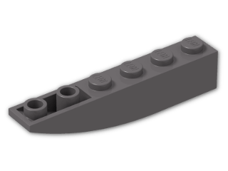LEGO® Brick: Slope Brick Curved 6 x 1 Inverted 42023 | Color: Dark Stone Grey